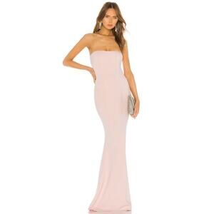 Katie May Mary Kate Gown Strapless Dress Back Draped Cut-Out Formal Gala Prom L